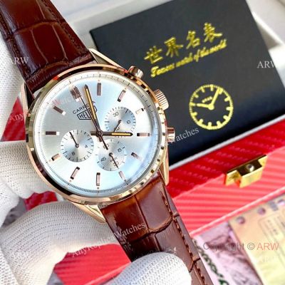 High Quality Copy Tag Heuer Carrera Rose Gold Watches Men